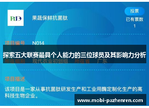 探索五大联赛最具个人能力的三位球员及其影响力分析