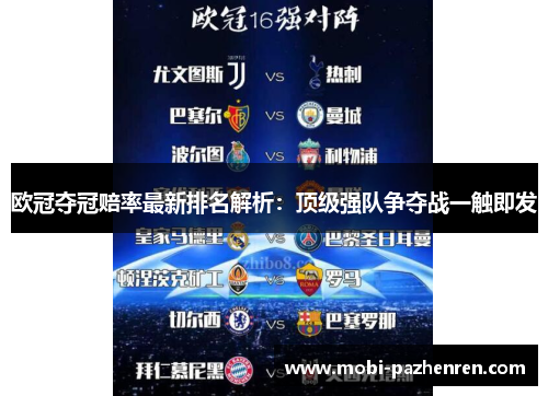 欧冠夺冠赔率最新排名解析：顶级强队争夺战一触即发
